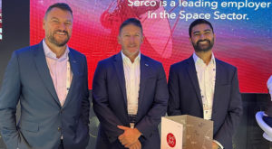 (Left to right) Phil Malem CEO of Serco Middle East, MacGregor, Corporate Development Director at Serco, Amar Vora, Serco Middle East’s Saudi-based Head of Space.