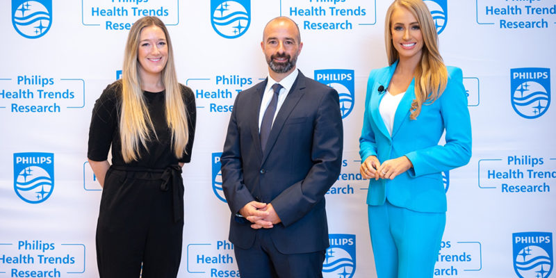 Left to Right Lucy Stewart, Head of Client Services, Censuswide; Marc Antoine Zora, General Manager and District Leader, Gulf & Levant, Philips Middle East; Katie Jenson, International Broadcast Journalist.